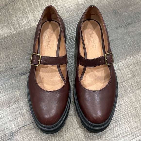 Madewell-“Freya” Chunky Lugsole Mary Janes in Dark Cabernet, Size 7 1/2, GUC - Picture 8 of 15